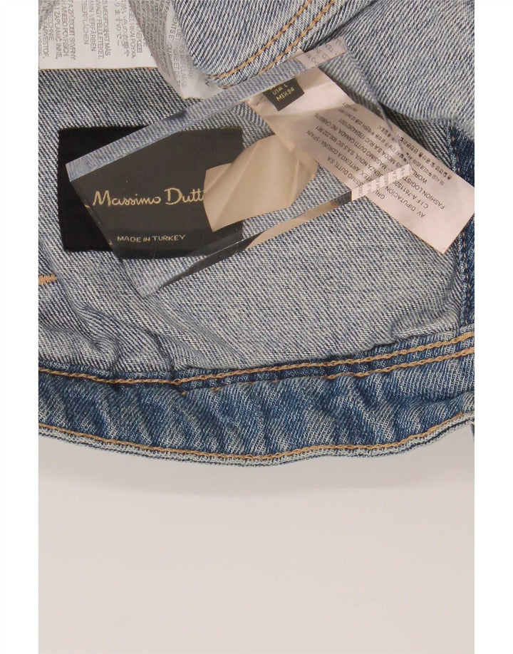 Massimo Dutti Damen Jeansjacke UK 14 Große blaue Baumwolle