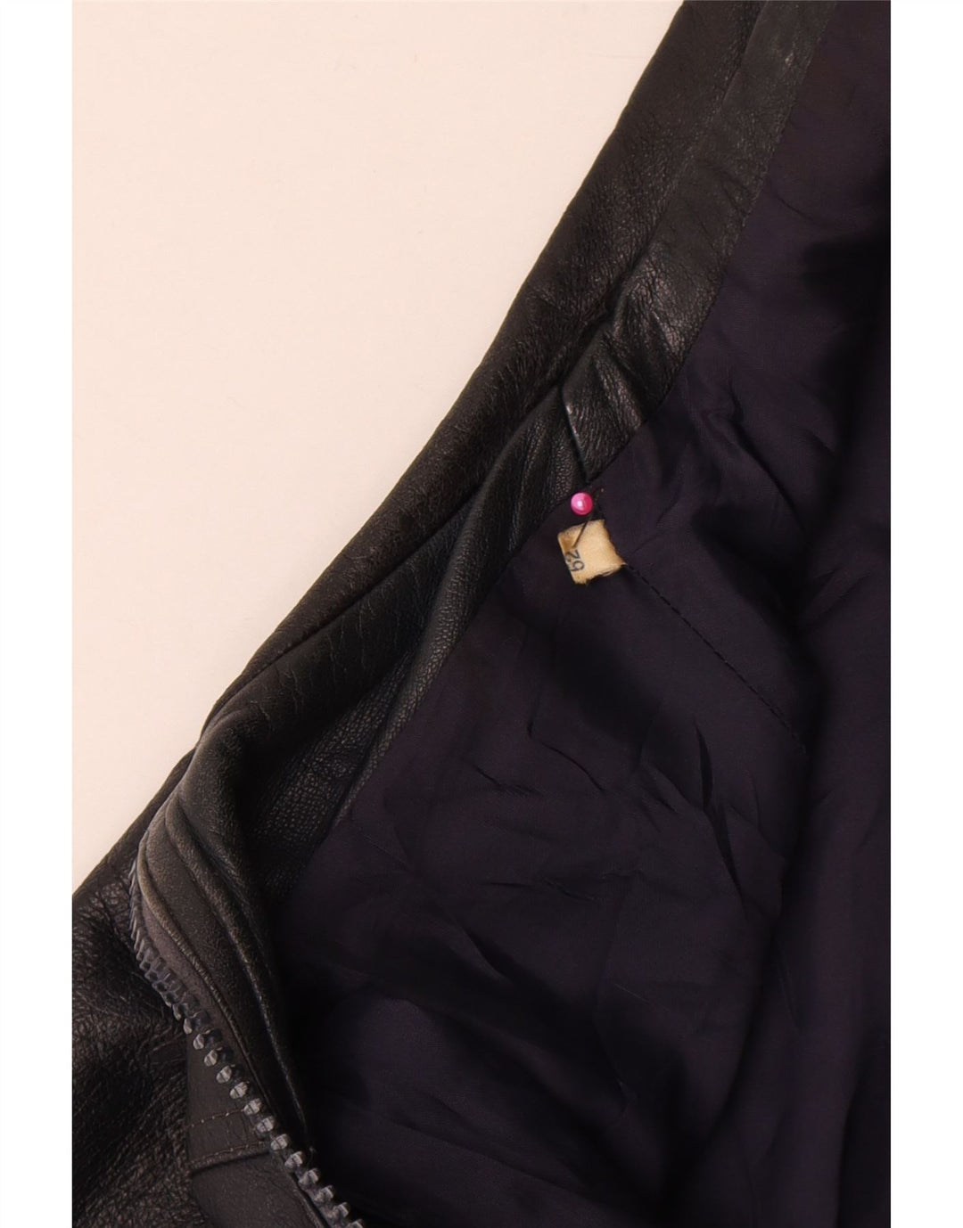 Vintage Damen Lederjacke IT 52 2XL Marineblau