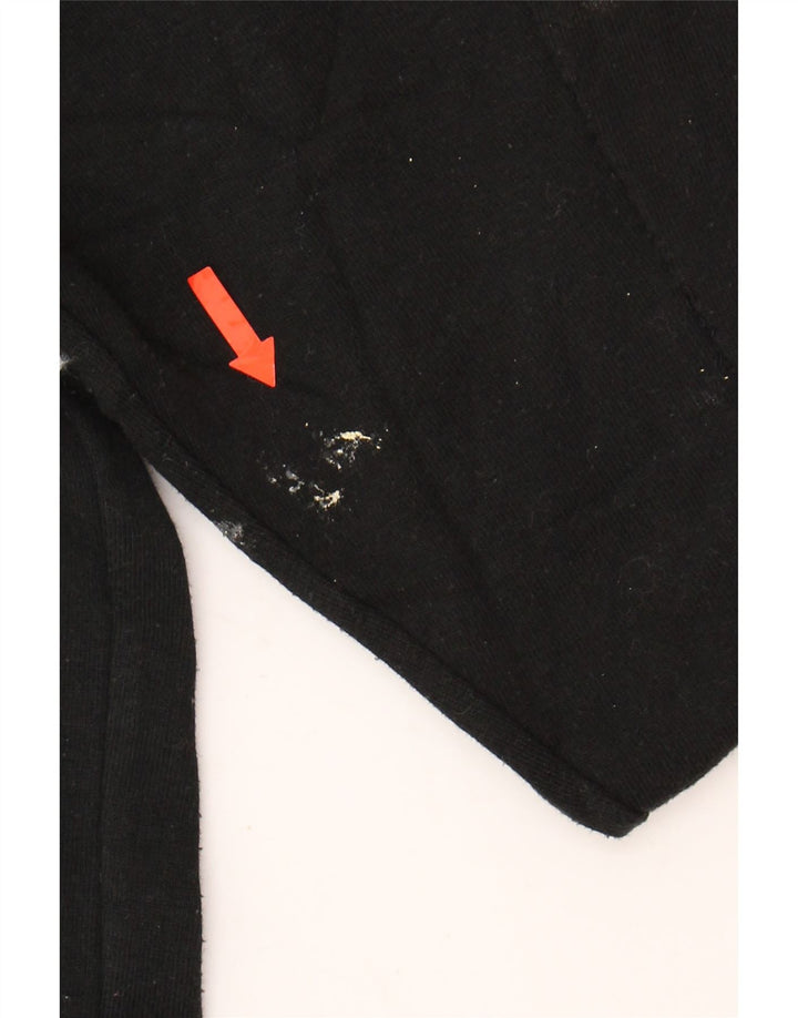ASICS Mens Graphic Zip Neck Sweatshirt Jumper XL Black Cotton Vintage Asics and Second-Hand Asics from Messina Hembry 