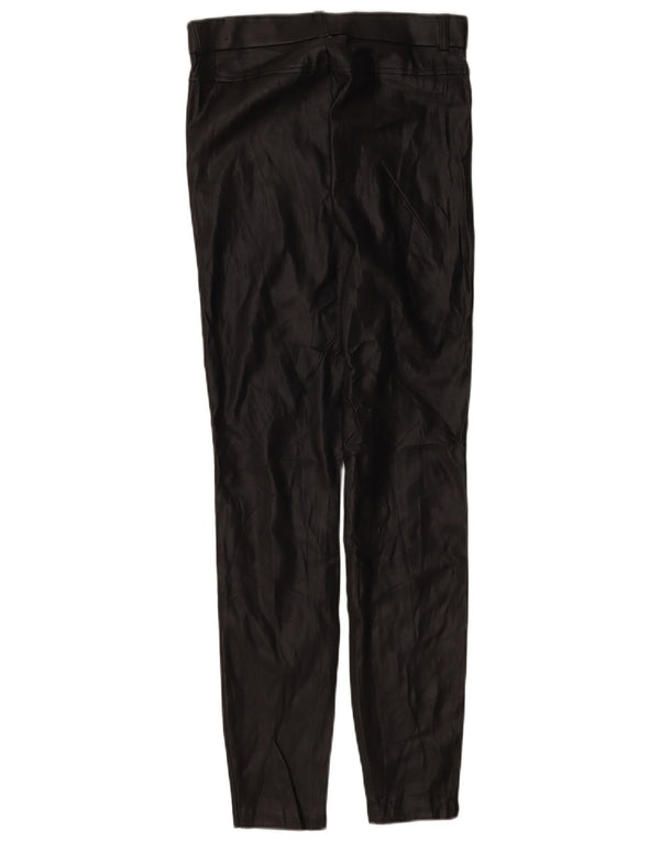 Zara Damen-Leggings aus Kunstleder mit hoher Taille, UK 14, mittelschwarz