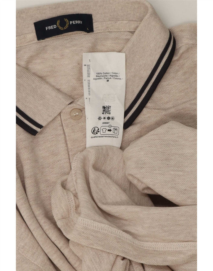 Fred Perry Herren-Poloshirt, große beige Baumwolle