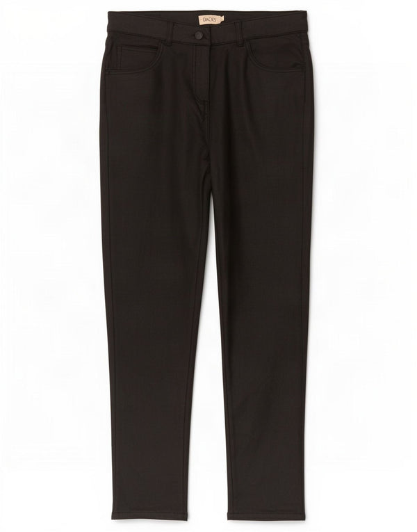 Dack's Damen-Hose, gewachst, schmal, Freizeithose, Größe 48, XL, B32, L30, schwarze Baumwolle
