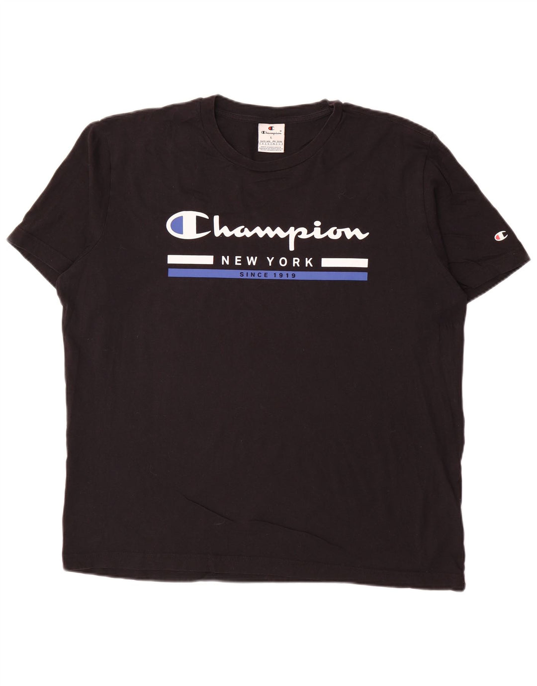 Champion Herren-T-Shirt mit Grafik, groß, aus schwarzer Baumwolle