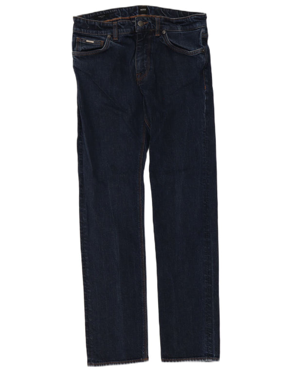 Hugo Boss Mens Candiani Straight Jeans W30 L32 Navy Blue Cotton