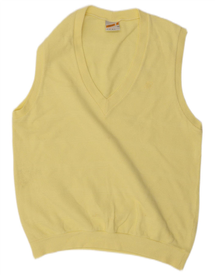 Maser M Herren Weste Tank Top UK 40 Mittelgelbe Baumwolle
