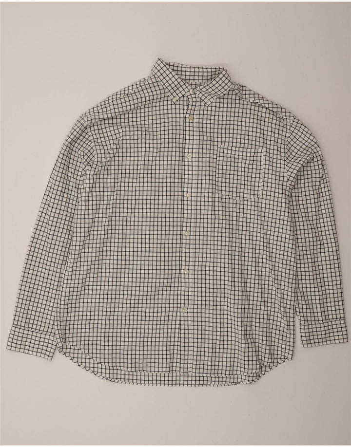 Jack & Jones Herrenhemd 2XL, weiße Gingham-Baumwolle