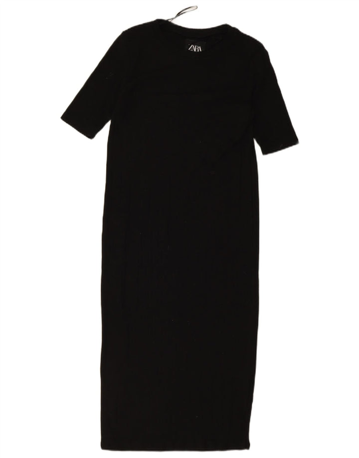 Zara Damen Maxikleid UK 8 Small Schwarz Polyester