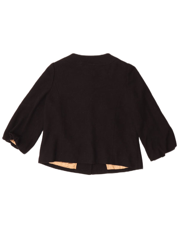 Monsoon Damen-Bolerojacke mit 3/4-Ärmeln, UK-Gr. 10, Größe S, schwarze Wolle