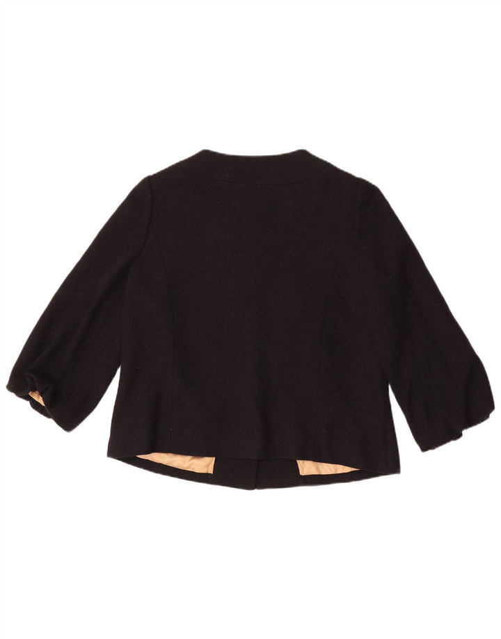 Monsoon Damen-Bolerojacke mit 3/4-Ärmeln, UK-Gr. 10, Größe S, schwarze Wolle