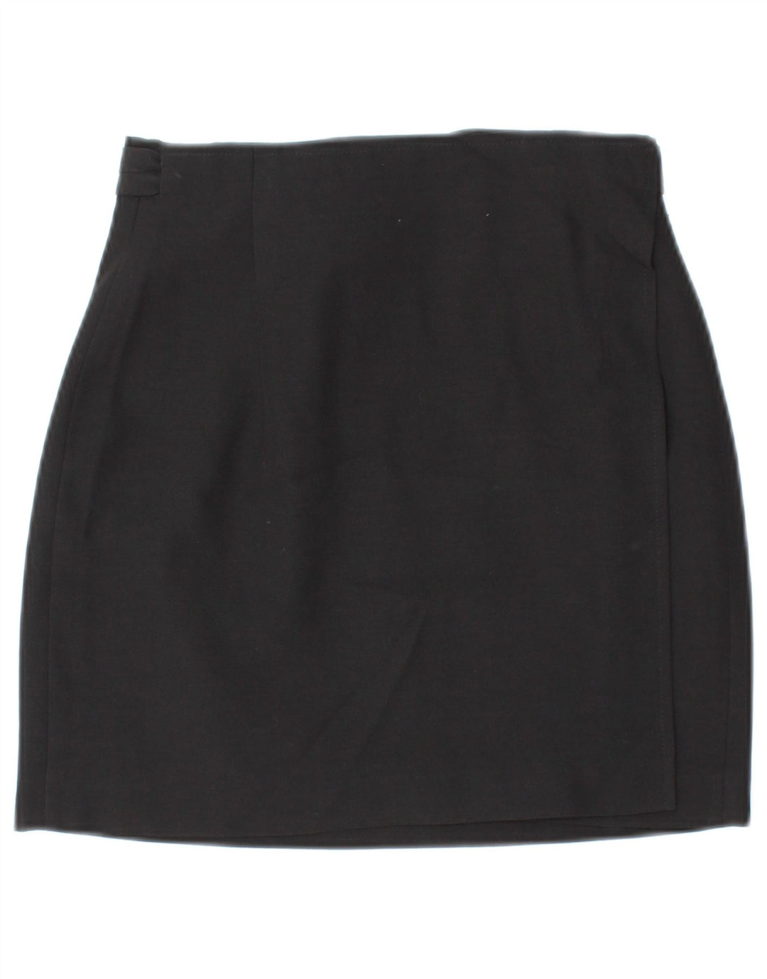 VINTAGE Damen Mini-Wickelrock IT 42 Medium W26 Schwarze Wolle