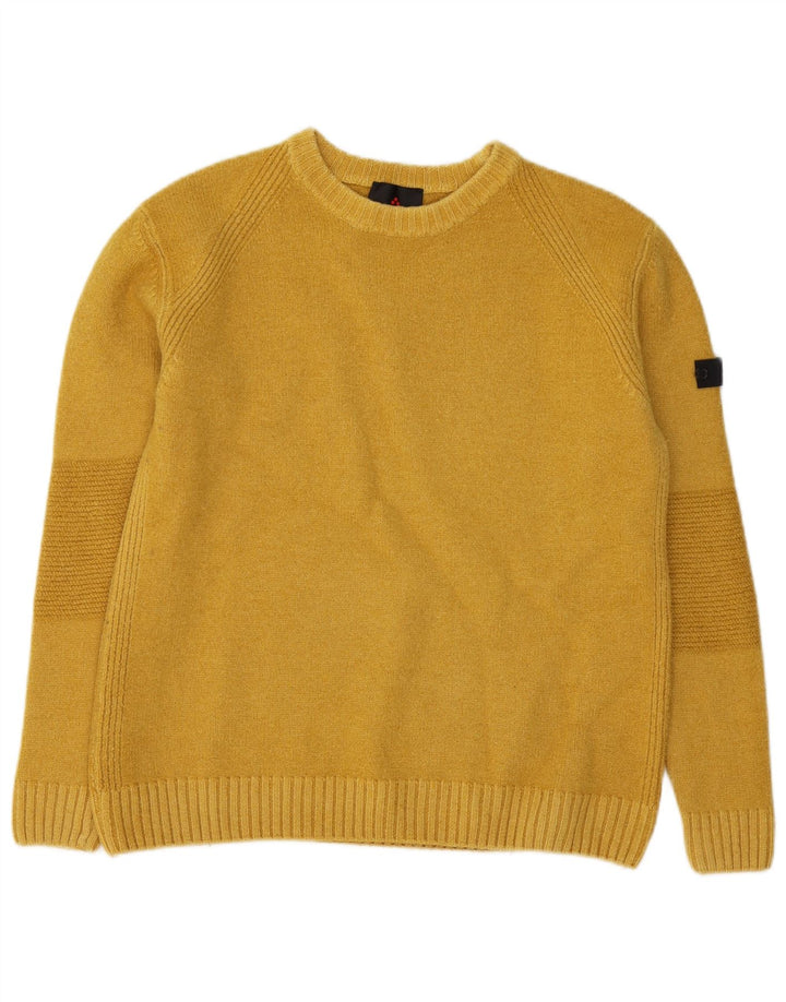 PEUTEREY Herren-Pullover mit Rundhalsausschnitt, große gelbe Wolle