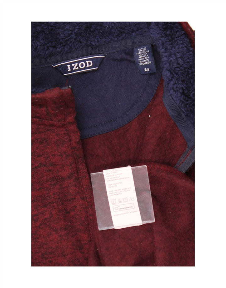 IZOD Mens Zip Neck Fleece Jumper Small Burgundy Flecked Polyester Vintage Izod and Second-Hand Izod from Messina Hembry 