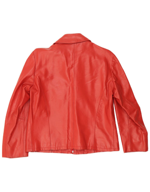 Vintage Damen Lederjacke IT 48 XL Rotes Leder