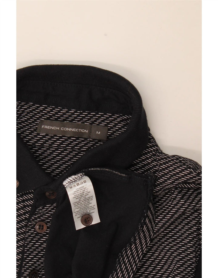 French Connection Herren-Poloshirt aus mittelblauer, gestreifter Baumwolle