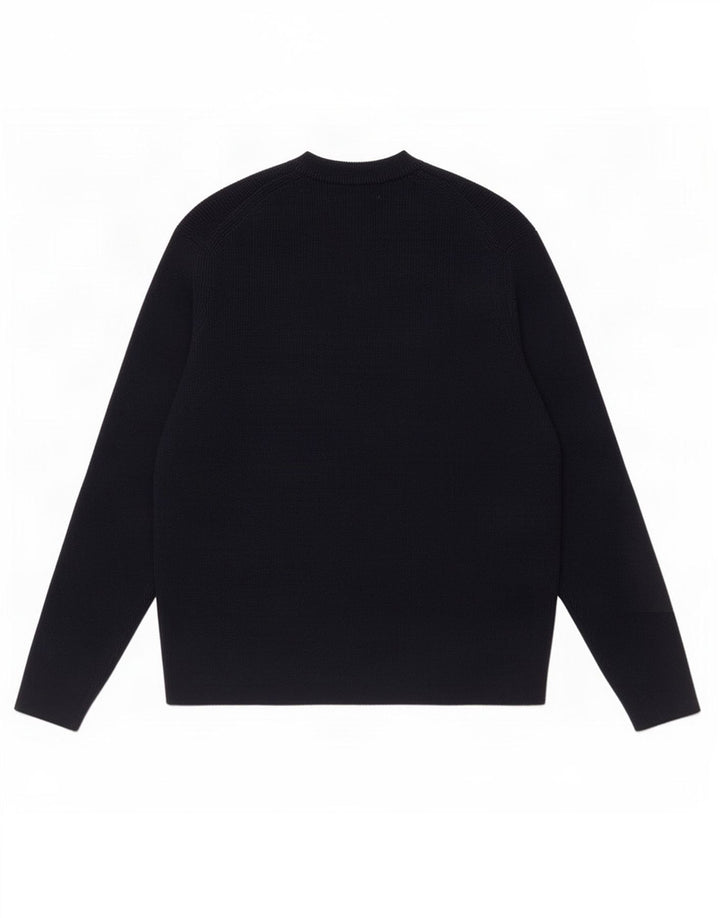 Zara Herren-Pullover mit Rundhalsausschnitt, Mittelblau, Acryl