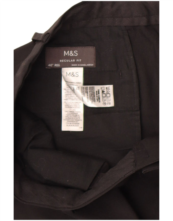 Marks & Spencer Herren-Chinohose mit gerader Passform und normaler Passform, W40 L31, Schwarz