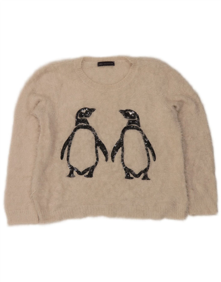 Marks & Spencer Damen-Pullover mit bauchfreiem U-Boot-Ausschnitt, Gr. 12, Mittel, gebrochenes Weiß