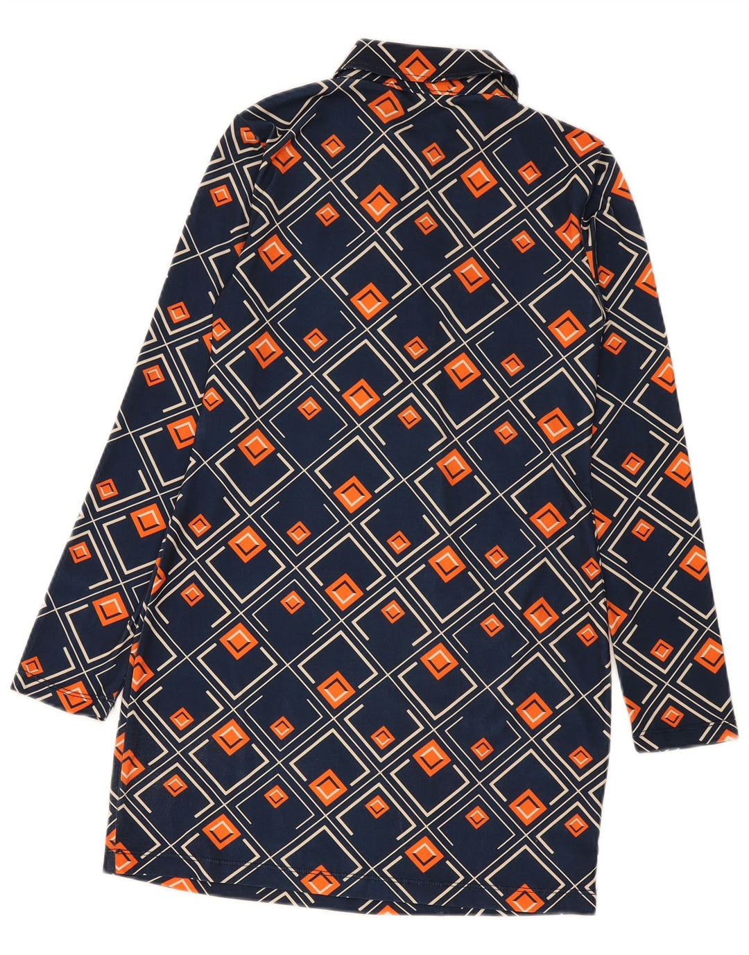Zara Damen Pullover-Hemdkleid UK 12 Medium Navy Blue Geometrisch