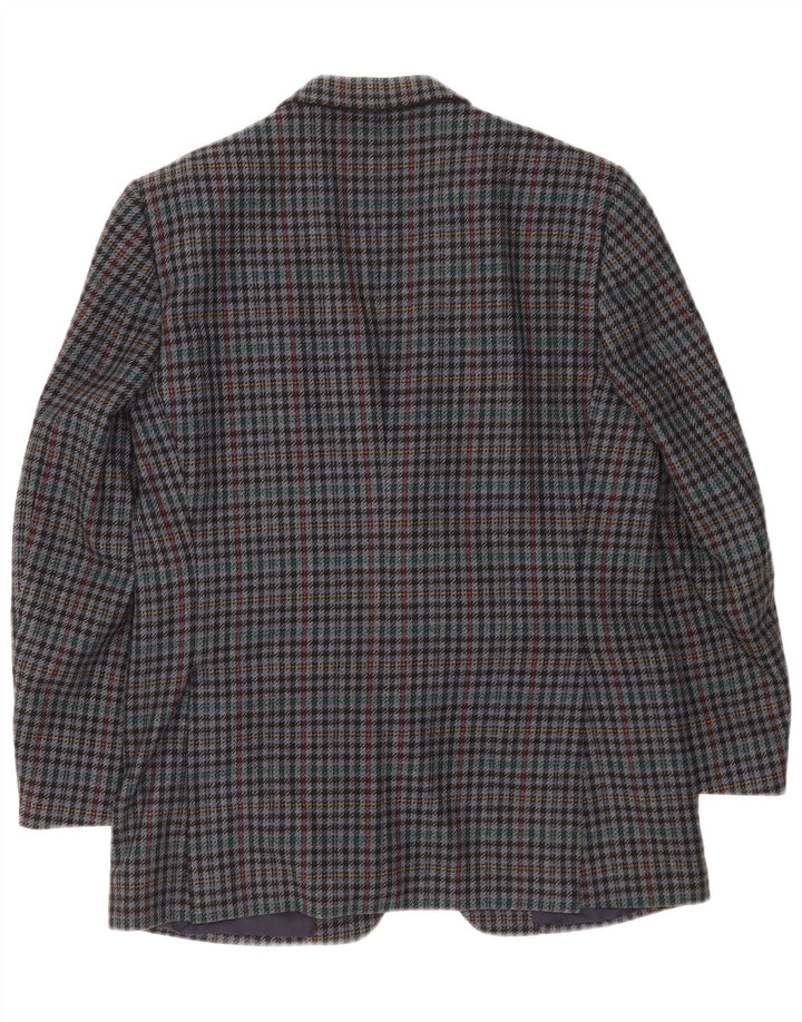 Ermenegildo Zegna Herren 2-Knopf-Blazerjacke UK 38 Mittelblauer Hahnentrittmuster