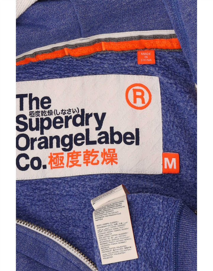 Superdry Herren-Kapuzenpullover mit Reißverschluss, mittelblaue Baumwolle