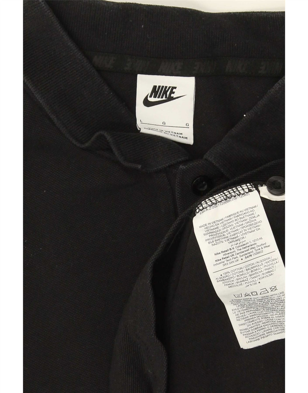 Nike Herren-Poloshirt, groß, aus schwarzer Baumwolle