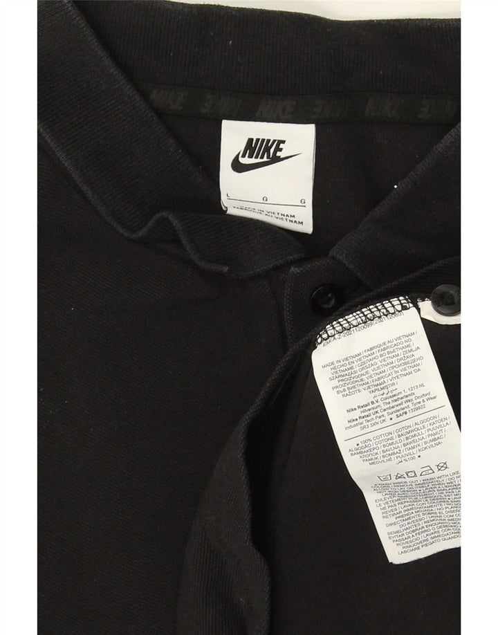 Nike Herren-Poloshirt, groß, aus schwarzer Baumwolle