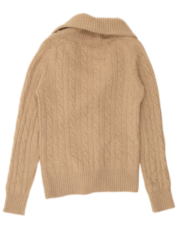 Massimo Dutti Damen Strickjacke UK 12 Mittelbraune Wolle