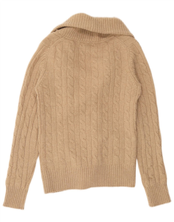Massimo Dutti Damen Strickjacke UK 12 Mittelbraune Wolle