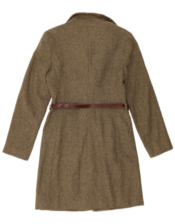 Zara Damen Langarm-Pulloverkleid UK 14 Große braune Wolle