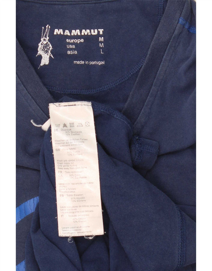 Mammut Herren Graphic Top Langarm mittelblaue Baumwolle