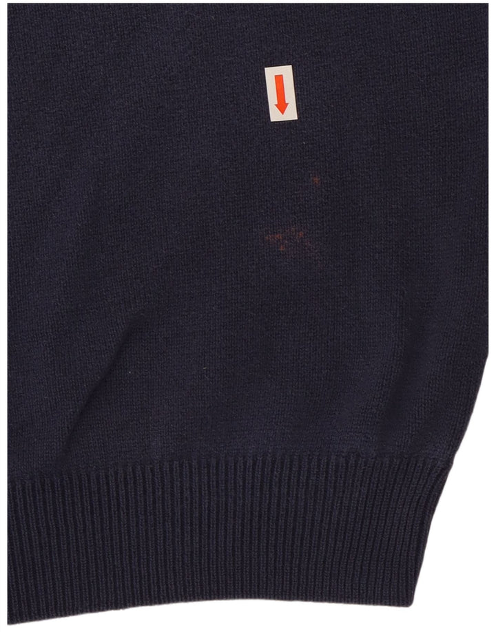 Marks & Spencer Herren-Pullover, reguläre Passform, V-Ausschnitt, Größe L, Marineblau
