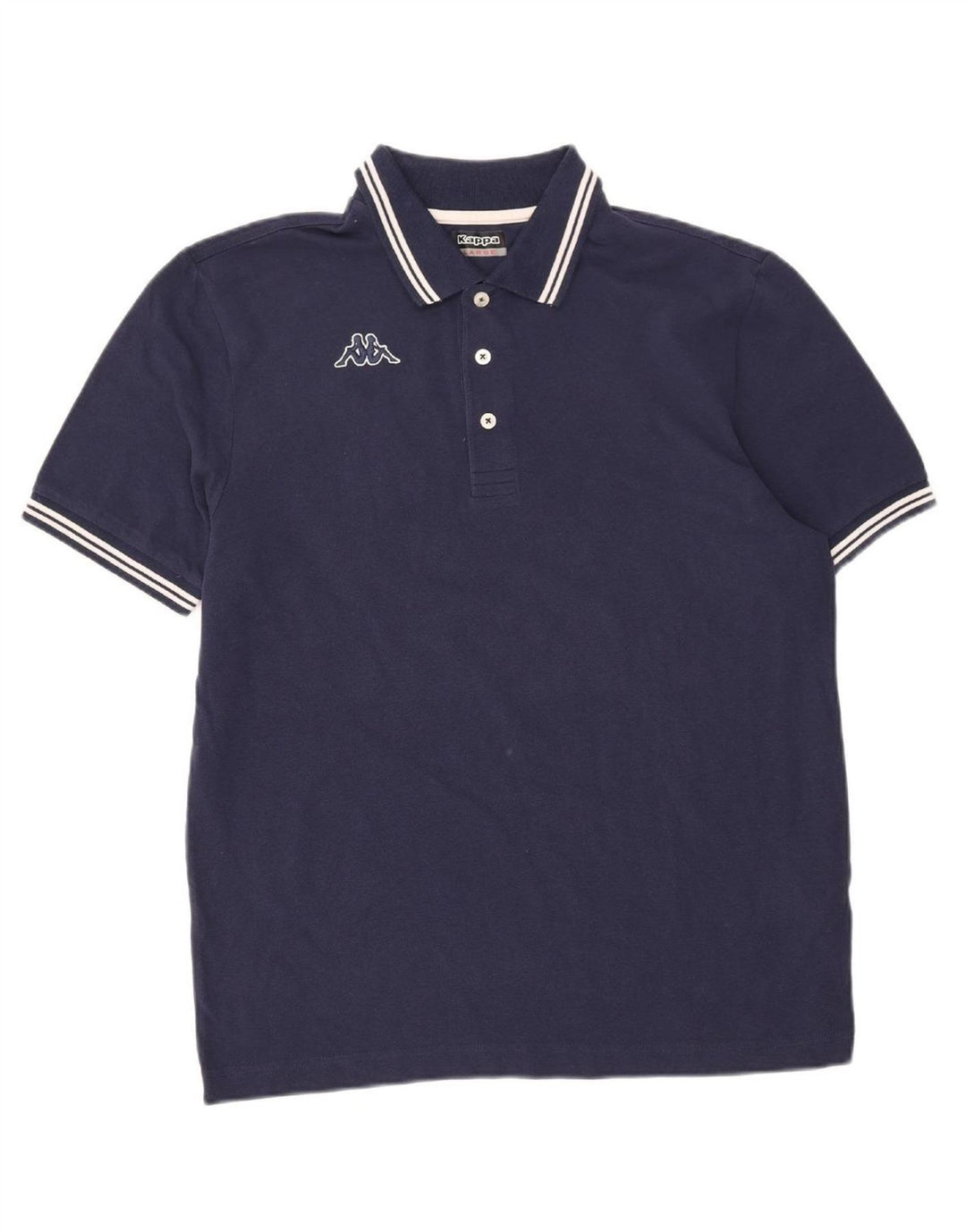 KAPPA Mens Polo Shirt Large Navy Blue Cotton