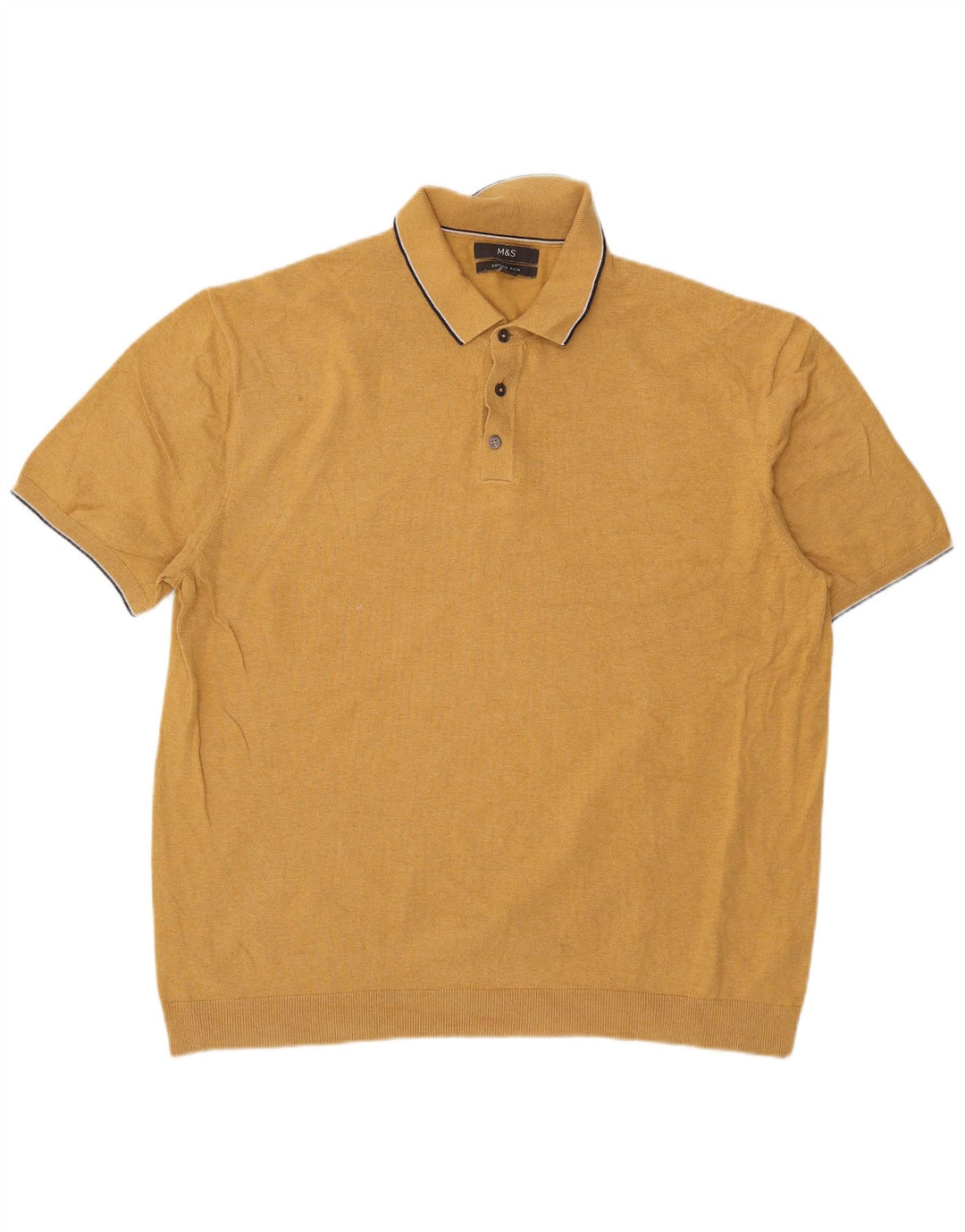 Marks & Spencer Herren Poloshirt 2XL Gelb Baumwolle