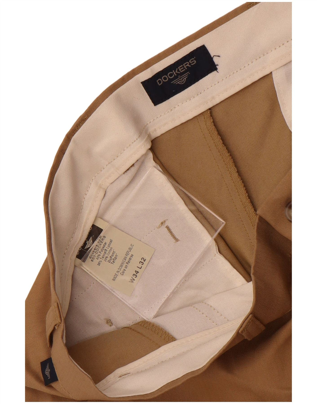 Dockers Gerade Herren-Chinohose W34 L32 Beige Polyester