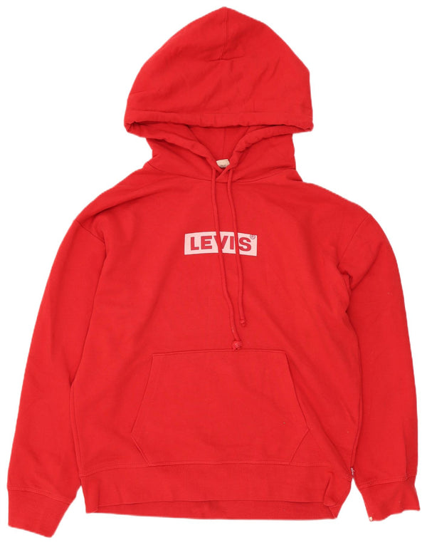 Levi's Damen-Kapuzenpullover mit Grafik, UK 14, mittelrote Baumwolle