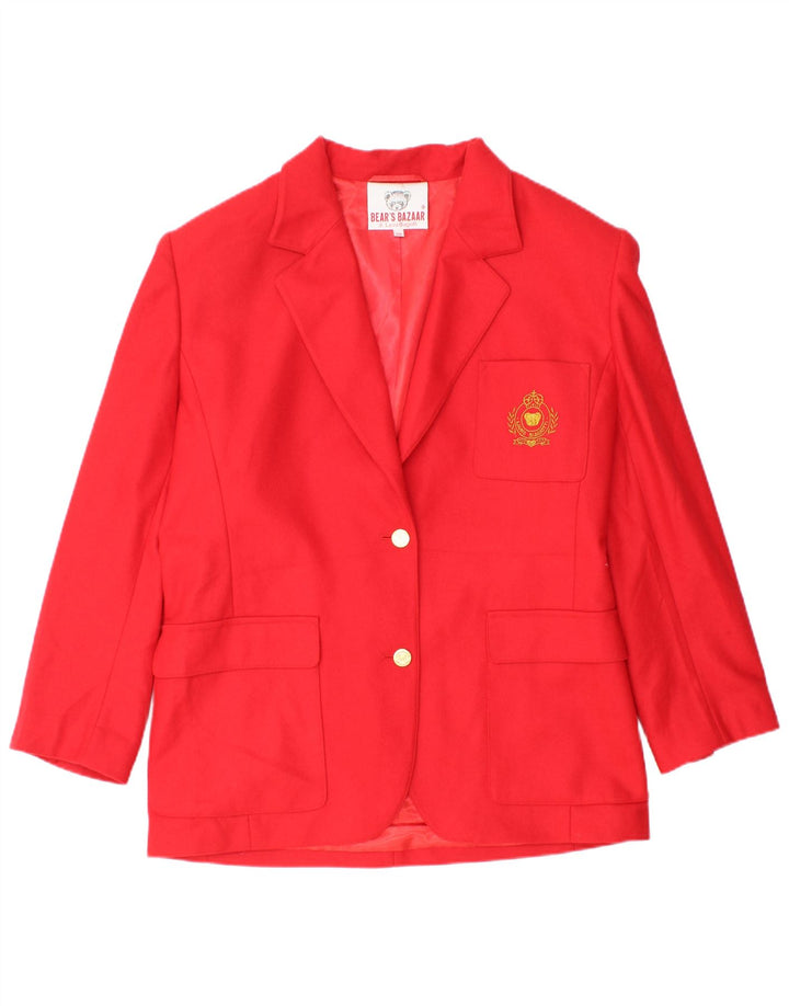 Laura Biagiotti Damen 2-Knopf-Blazerjacke IT 48 XL Rote Wolle