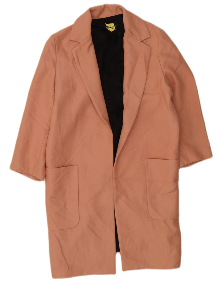 Zara Damen-Blazer, übergroß, lang geschnitten, offen, Gr. 6, XS, Rosa, Polyester