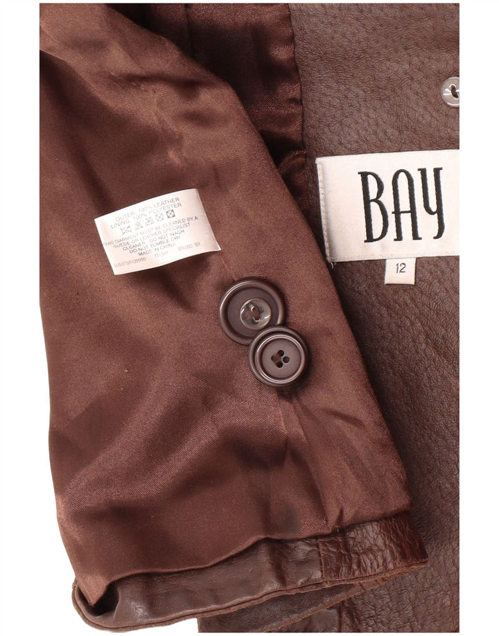 Bay Damen Lederjacke UK 12 Mittelbraunes Leder Classic