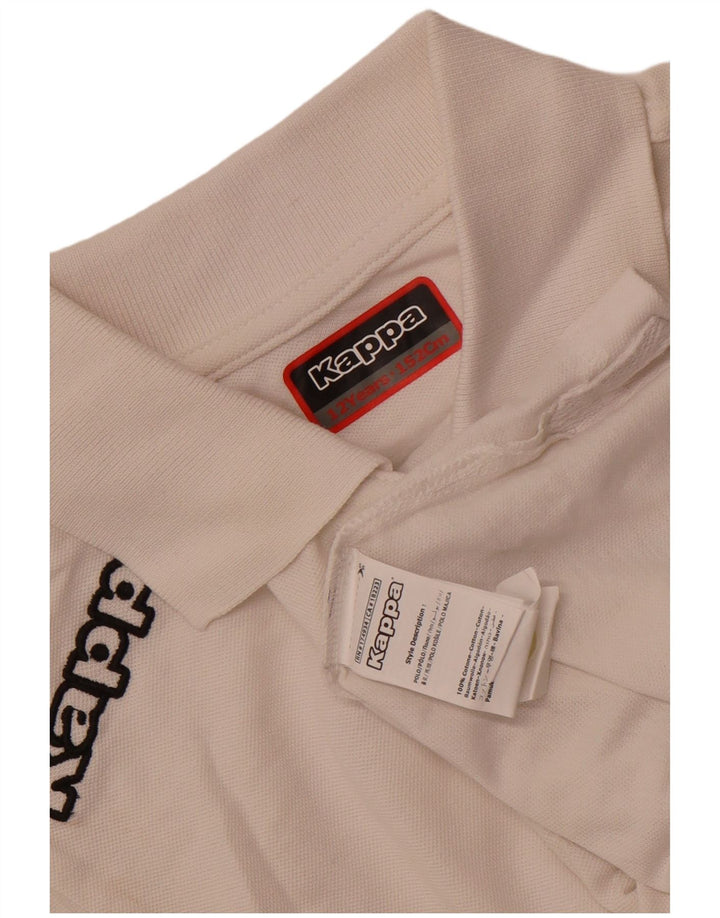 Kappa Jungen ACD Solignano Poloshirt 11–12 Jahre, weiße Baumwolle