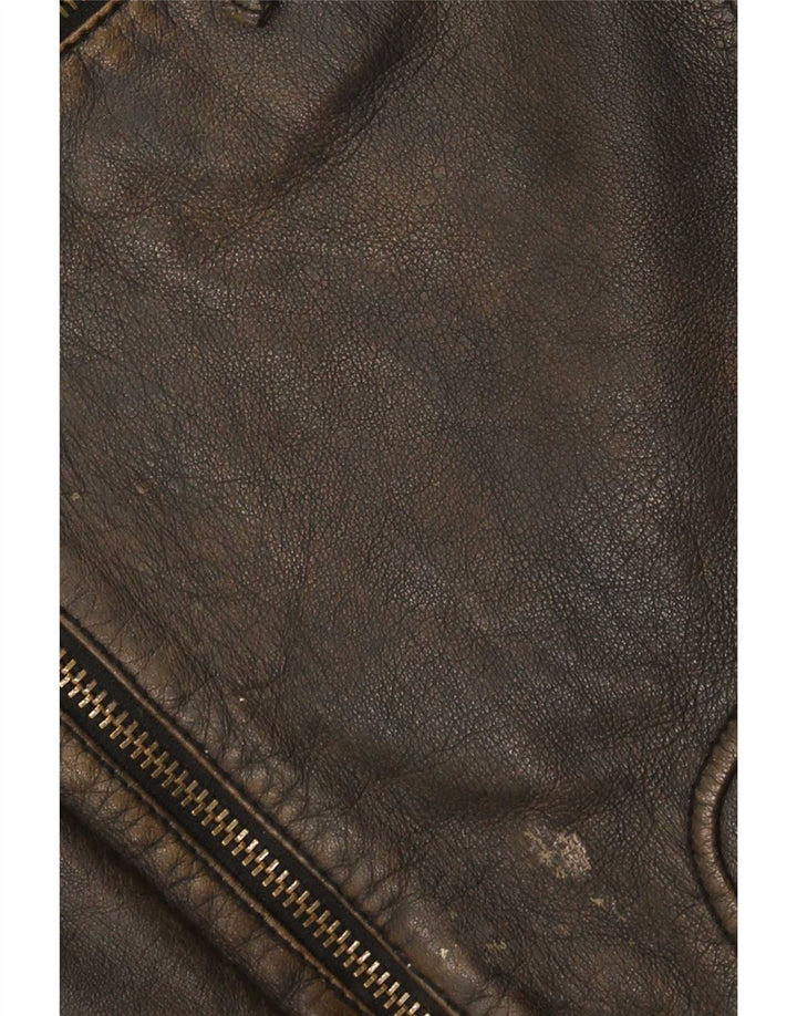 Camel Active Herren-Leder-Racer-Jacke IT 50 Large Braun