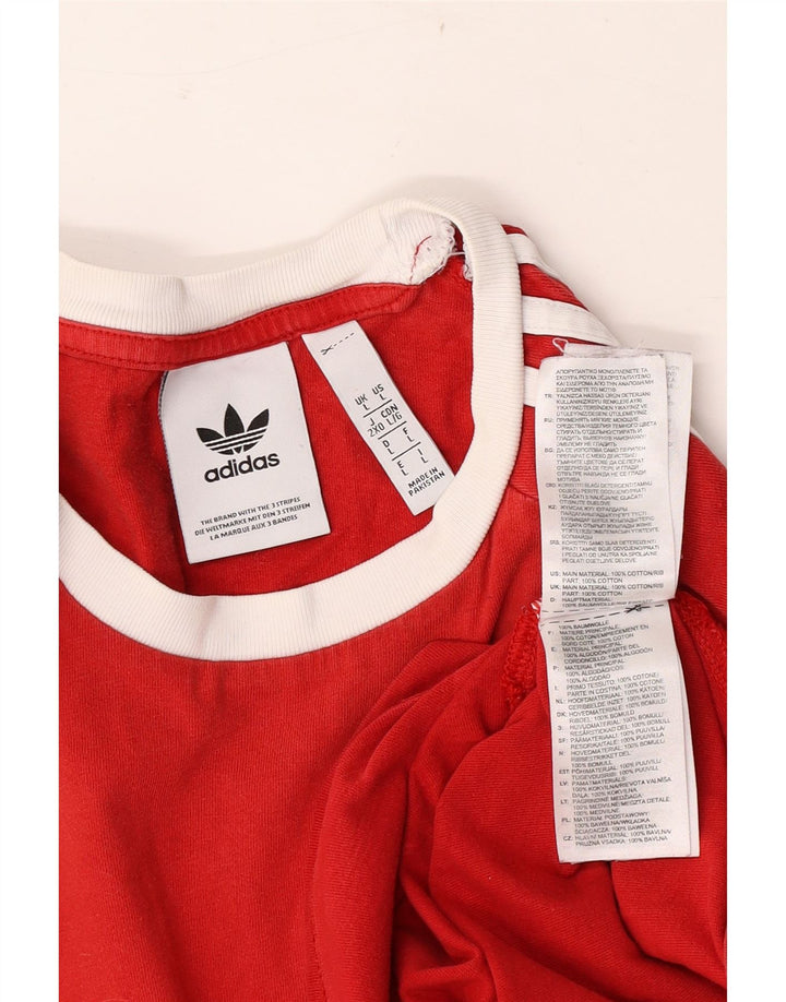Adidas Herren T-Shirt Top Große rote Baumwolle