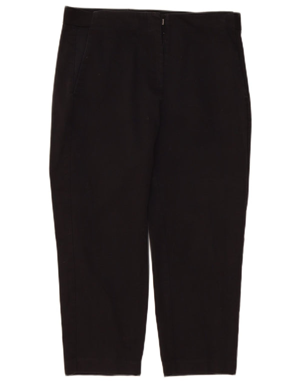 Marks & Spencer Damen Caprihose UK 12 Medium W32 L21 Schwarze Baumwolle