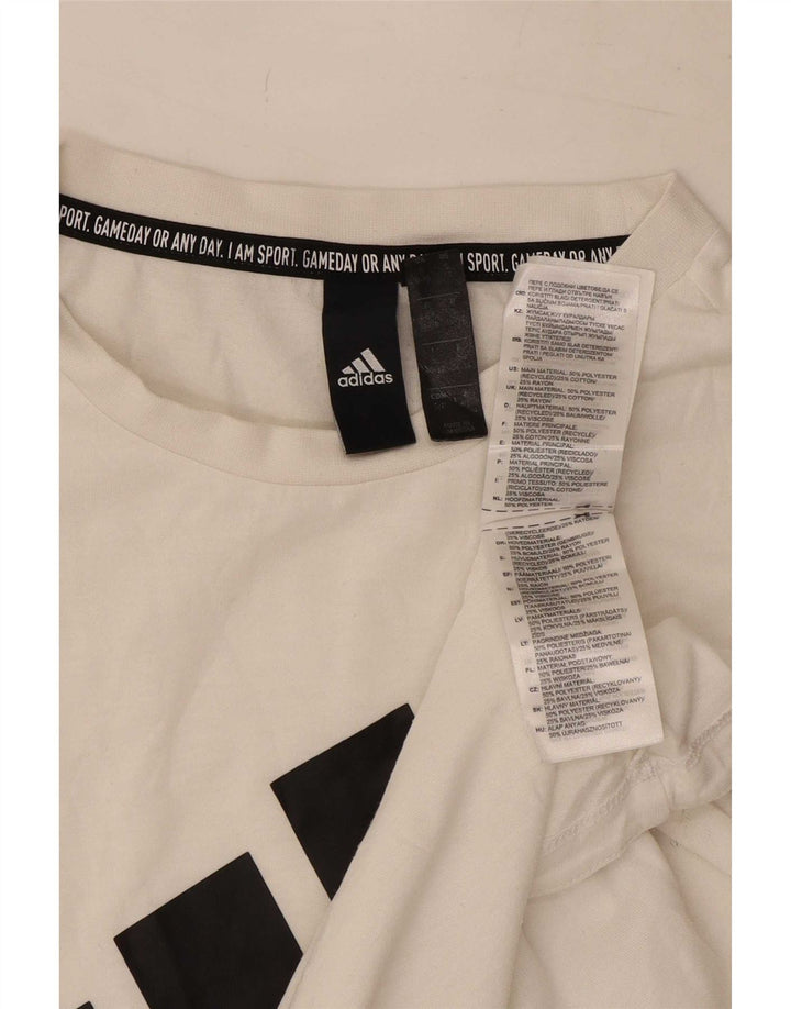 Adidas Damen Graphic Vest Top UK 8/10 Small Weiß Polyester
