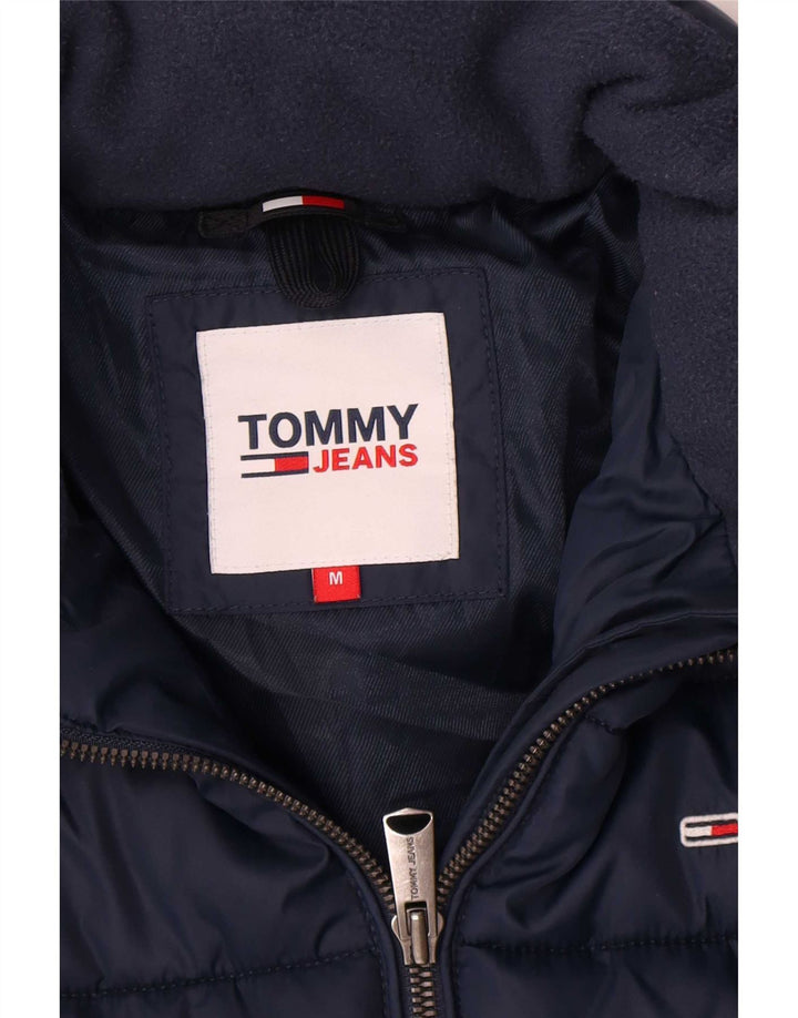 Tommy Hilfiger Damen Wattierte Jacke UK 14 Medium Marineblau Polyester