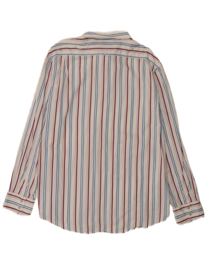 Ben Sherman Herrenhemd 2XL weiß gestreift aus Baumwolle
