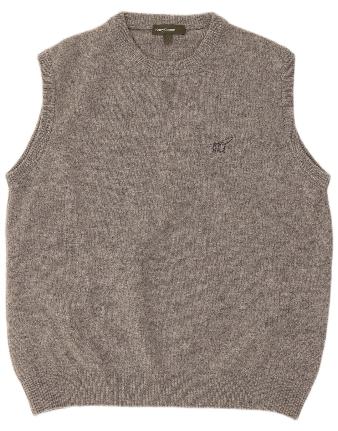 Henry Cottons Herren-Tanktop aus grauer Schurwolle