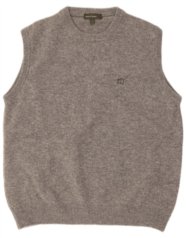 Henry Cottons Herren-Tanktop aus grauer Schurwolle