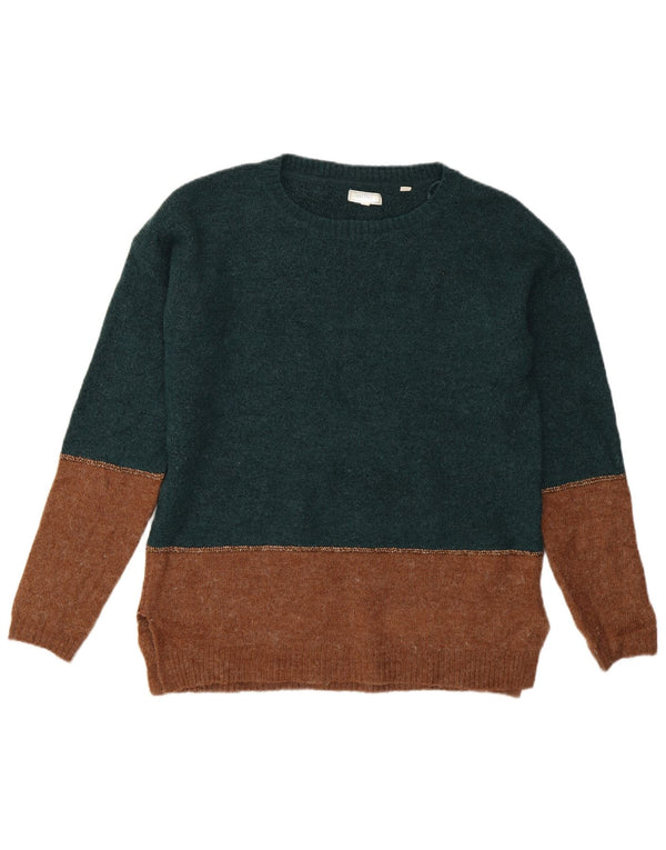 Fat Face Damen-Pullover mit U-Boot-Ausschnitt, Gr. 10, Größe S, Grün, Farbblock
