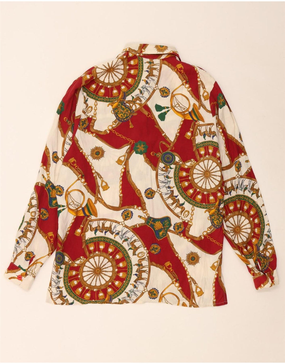 Mary Anne Womens Abstract Pattern Shirt Blouse UK 14 Medium Burgundy