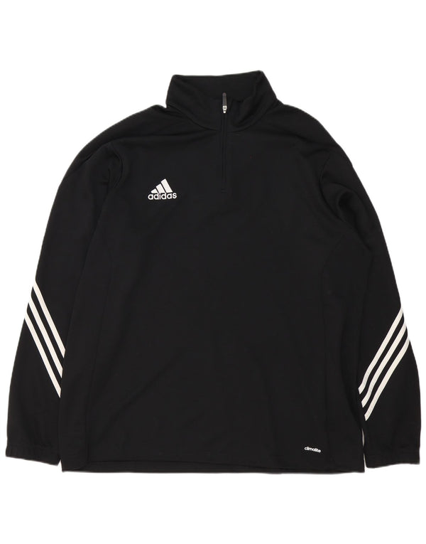 Adidas Herren Climalite Zip Neck Pullover Trainingsanzug Top 2XL Schwarz Polyester